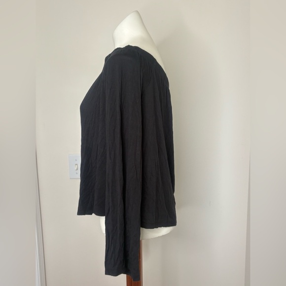 Free People Black Off the Shoulder Long Sleeve Top Medium - Picture 3 of 5